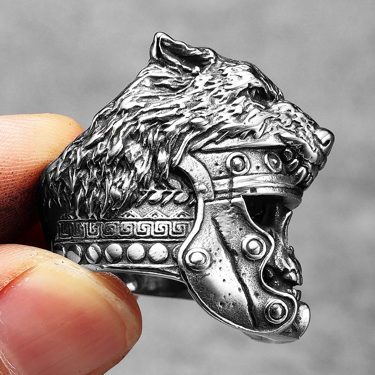 Gladiator Wolf Skull Rings