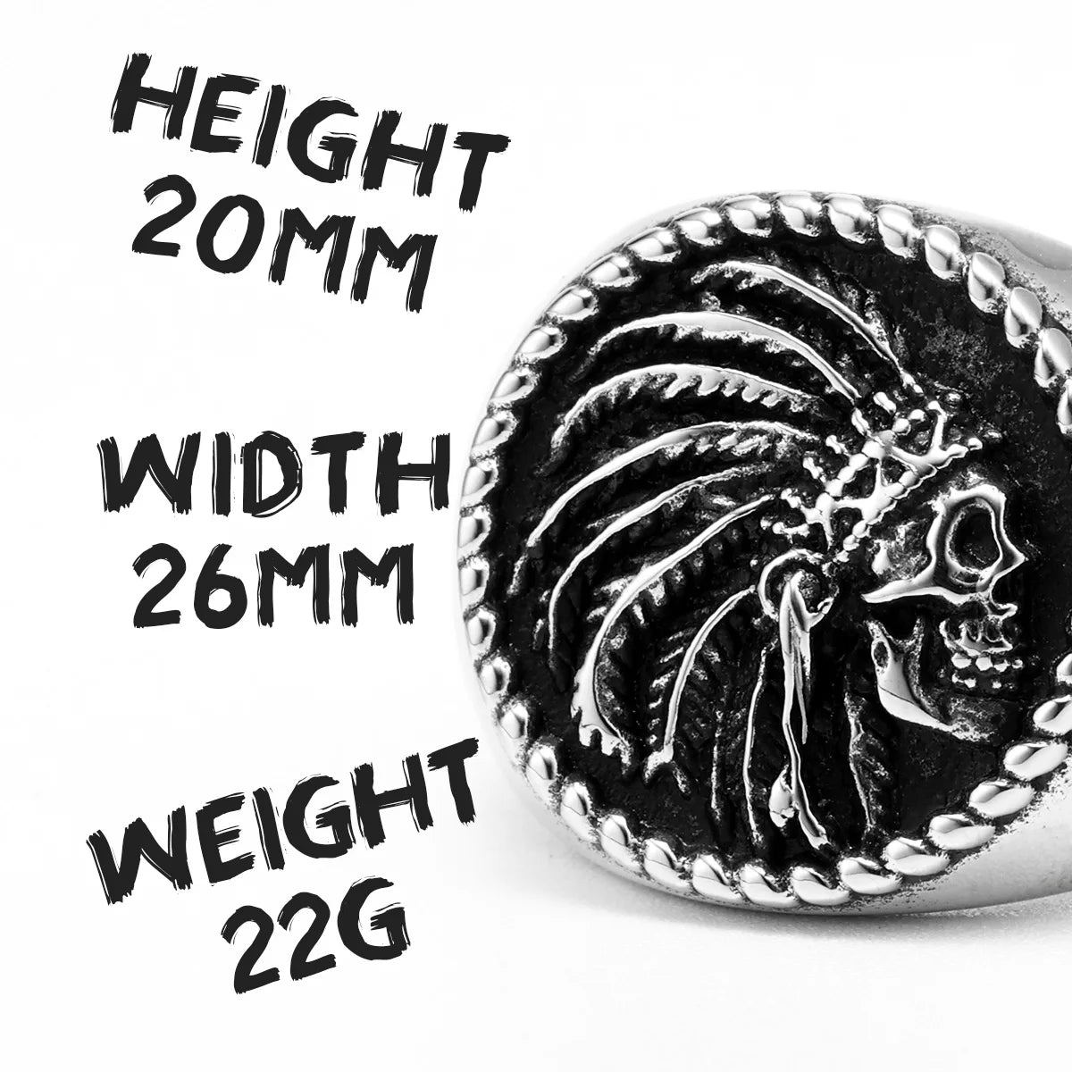 Chief Skull Round Rings
