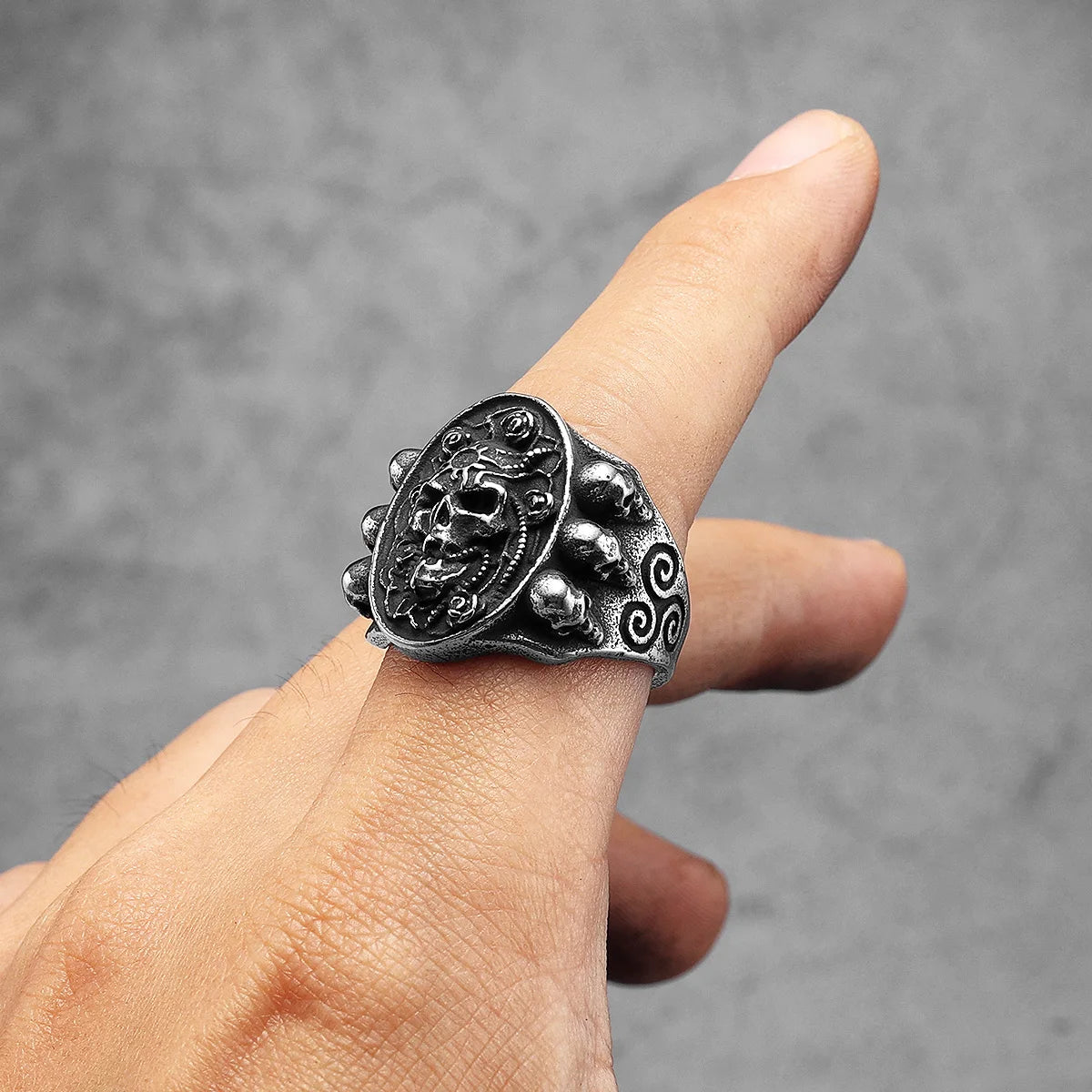 Immortal Viking Skull Signet Ring