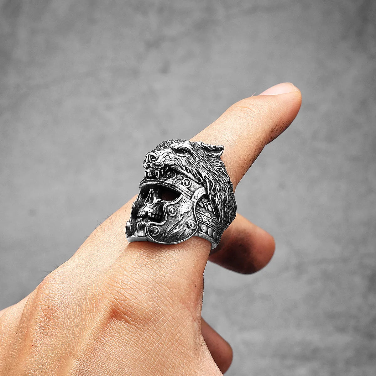 Gladiator Wolf Skull Rings