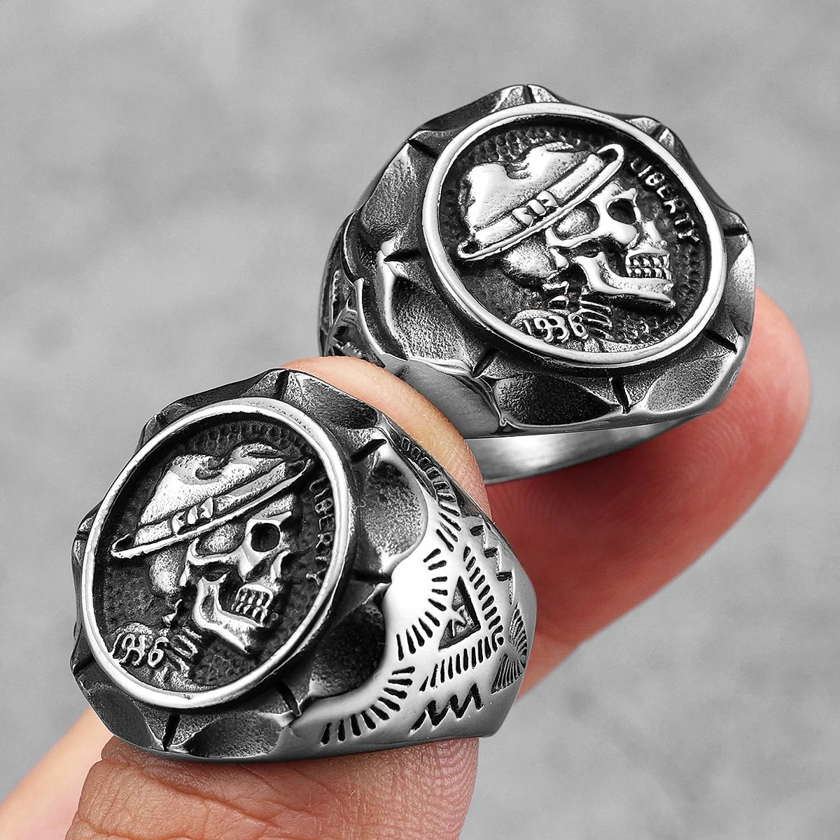 1936 Retro Skull Signet Ring