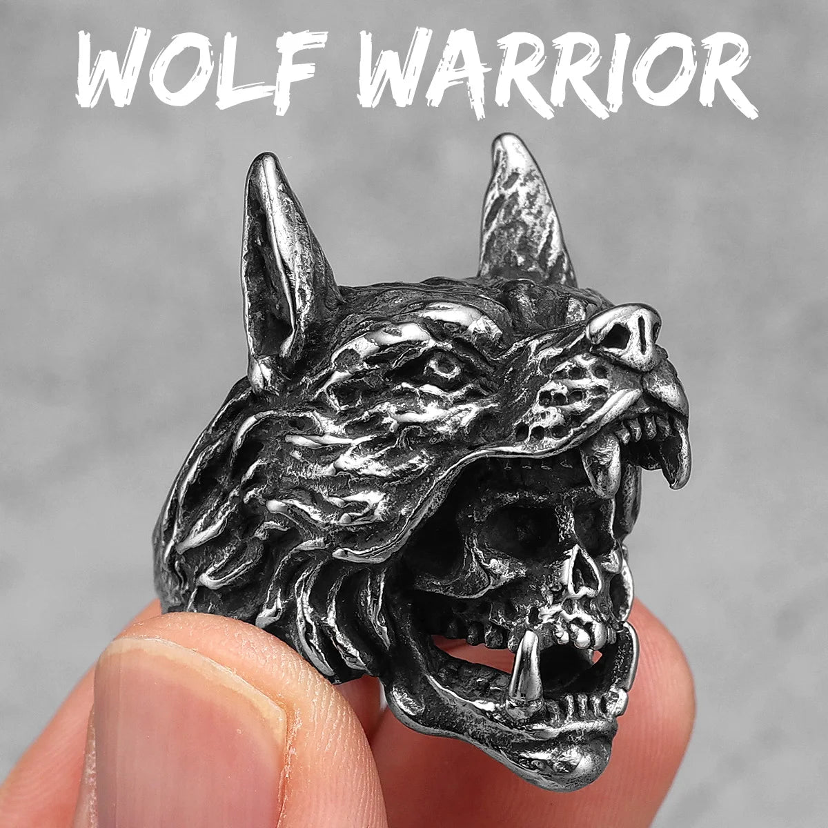Gladiator Wolf Skull Rings
