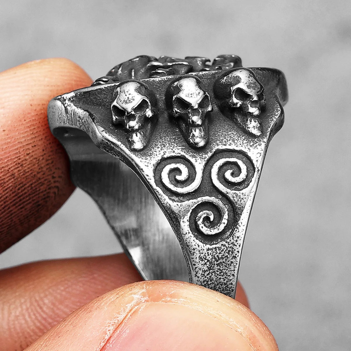 Immortal Viking Skull Signet Ring
