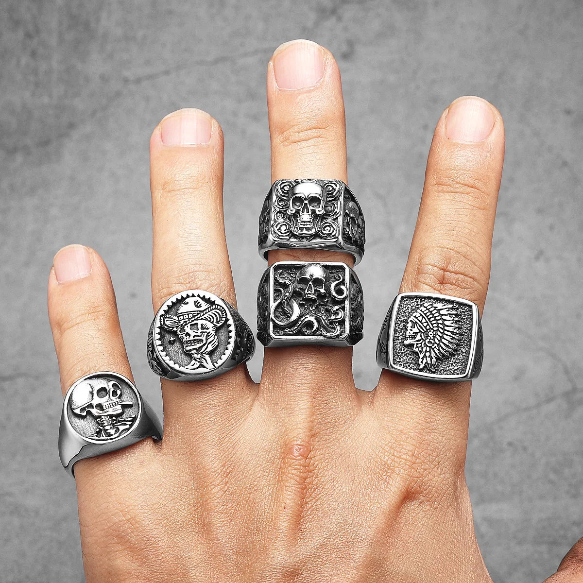 Cowboy Skull Rings