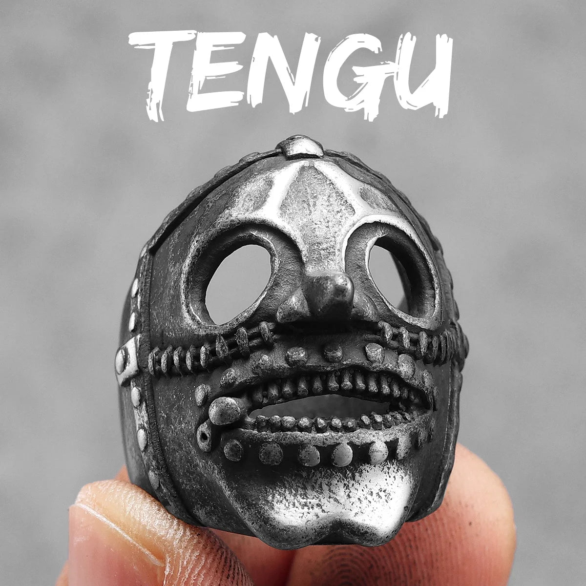 Clown Mask Skull Signet Ring