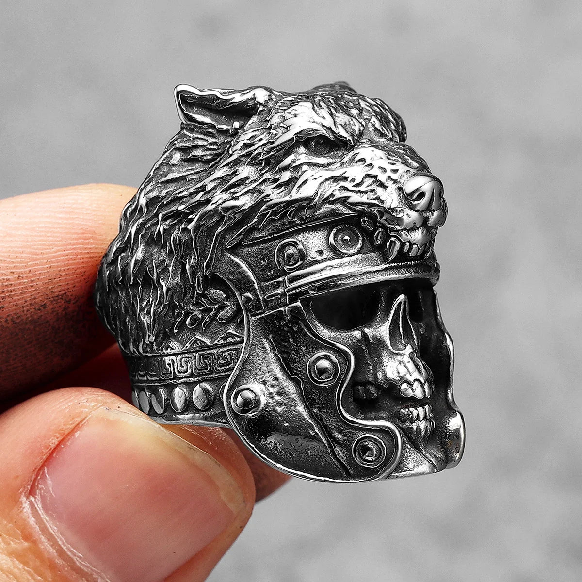 Gladiator Wolf Skull Rings