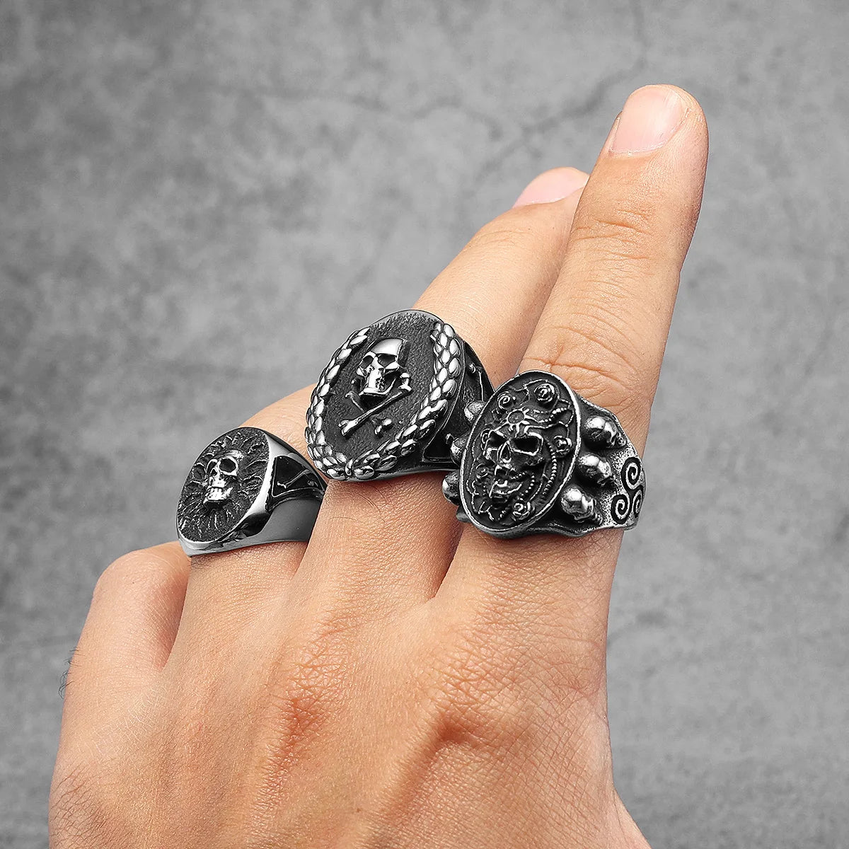 Immortal Viking Skull Signet Ring