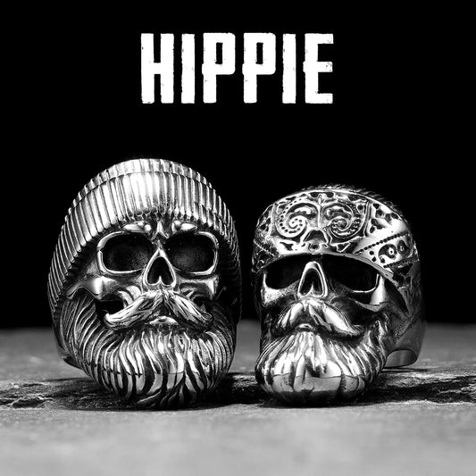 Hippie Skull Rider Signet Ring