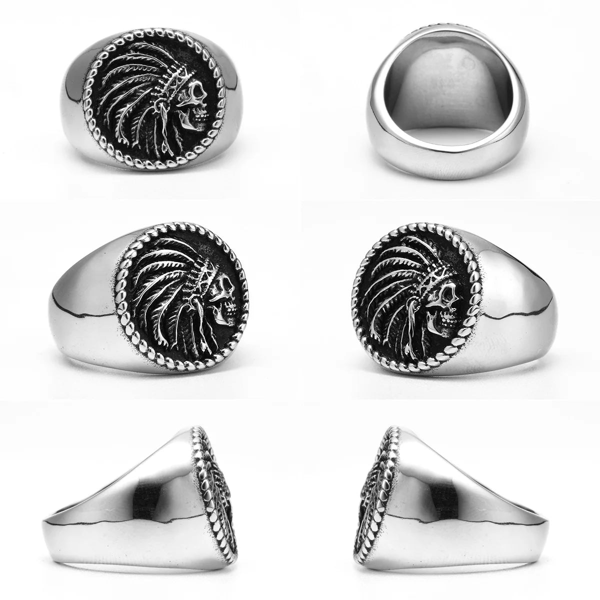 Chief Skull Round Rings