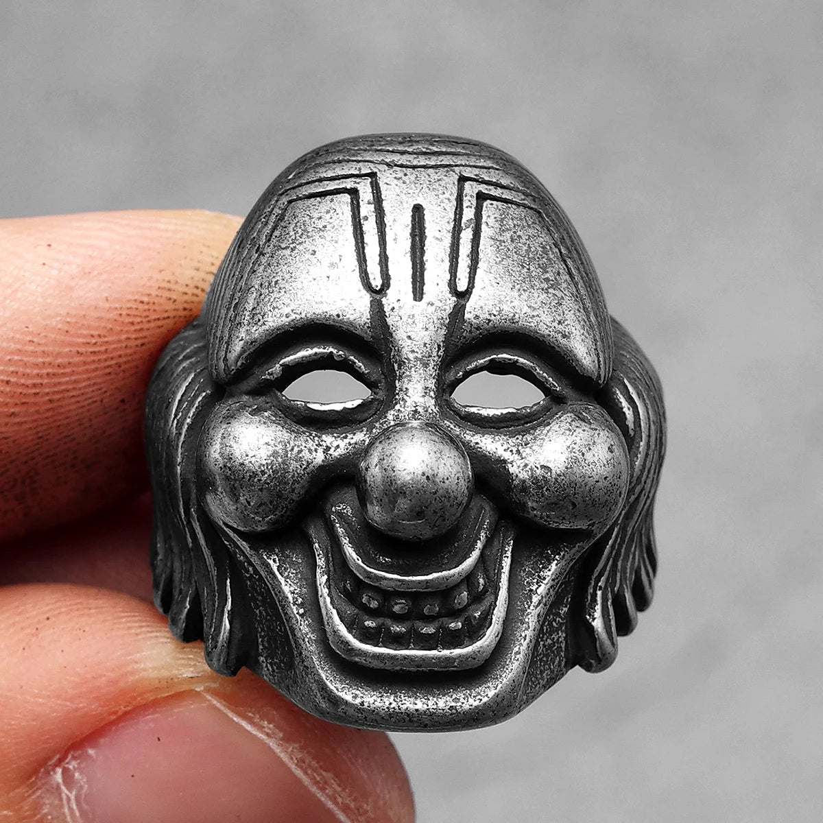 Clown Mask Skull Signet Ring