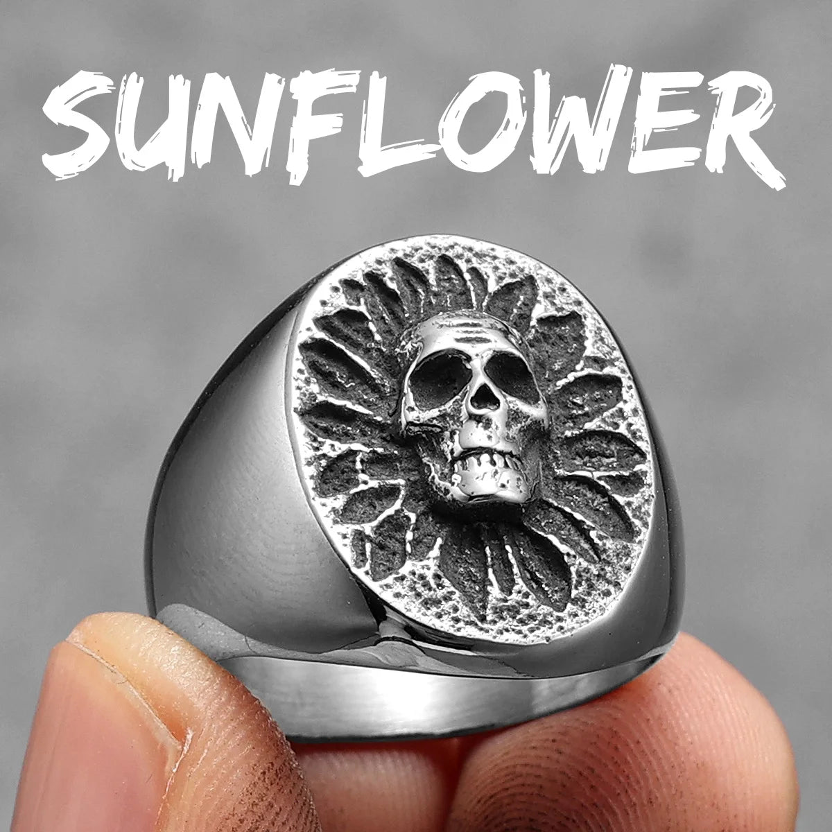 Immortal Viking Skull Signet Ring