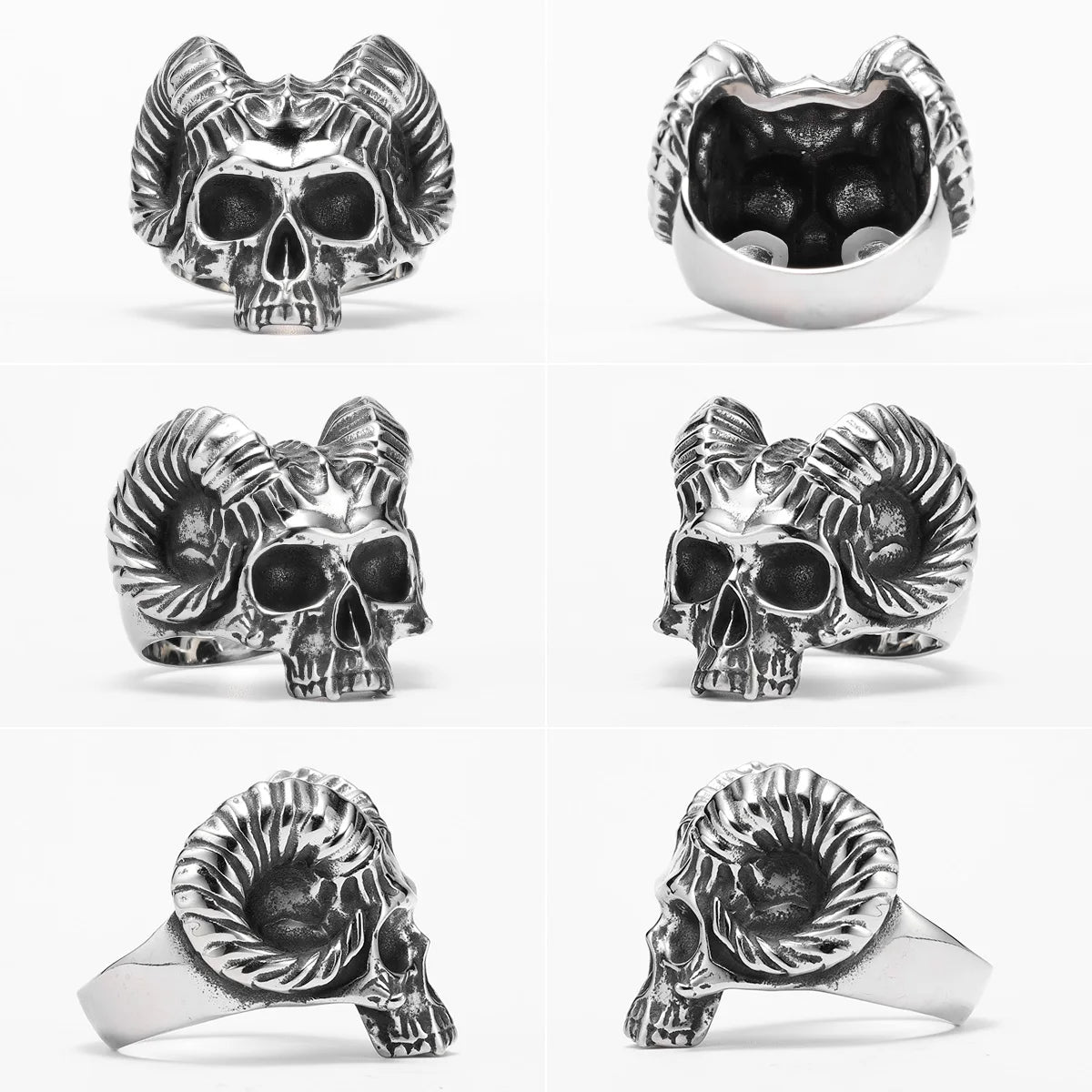 Gothic Satan Skull Signet Ring