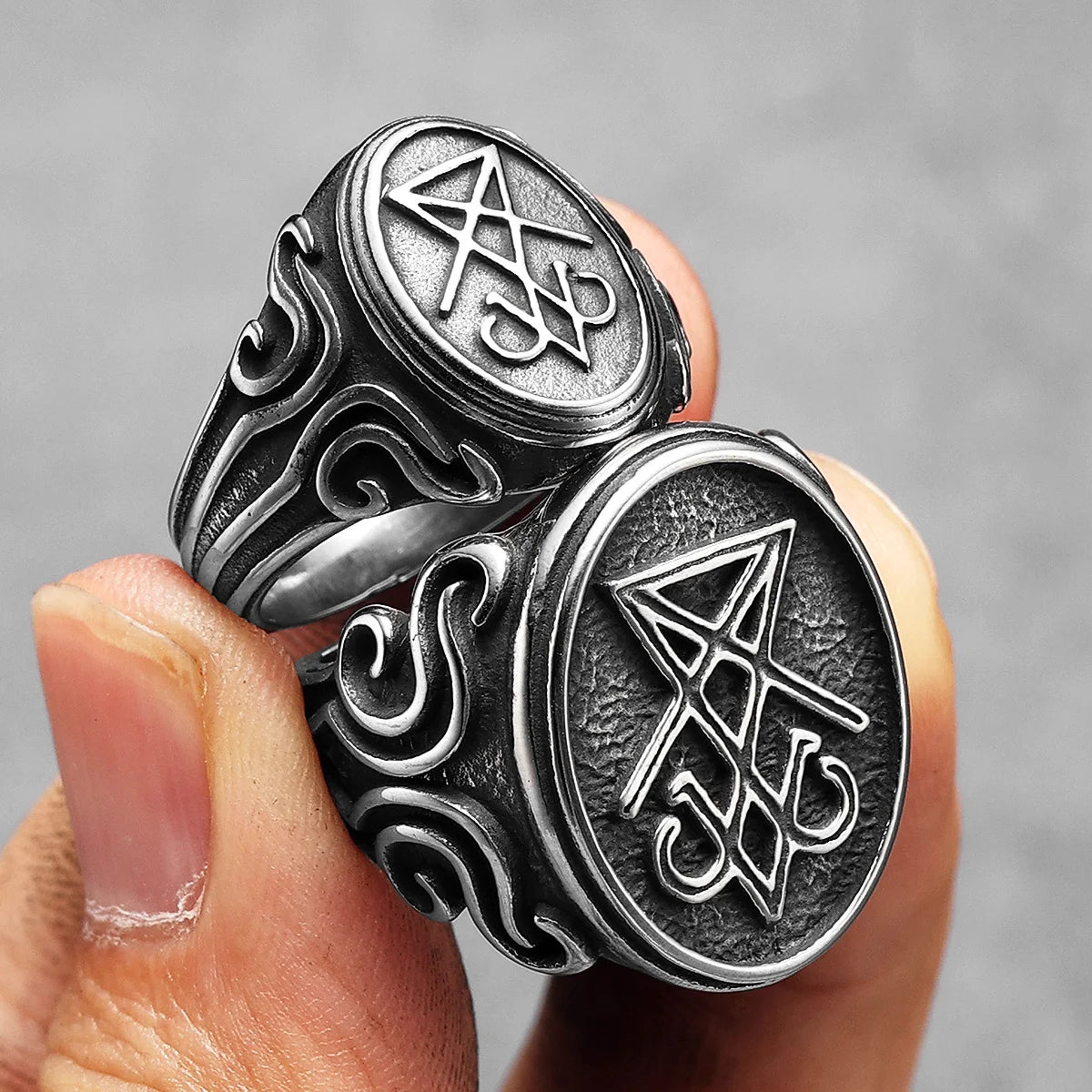 Lucifer Devil Skull Signet Ring