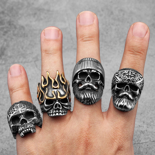 Hippie Skull Rider Signet Ring