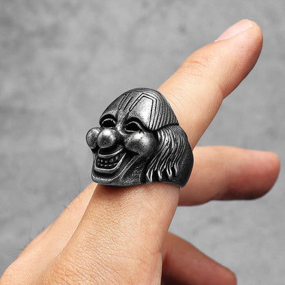 Clown Mask Skull Signet Ring
