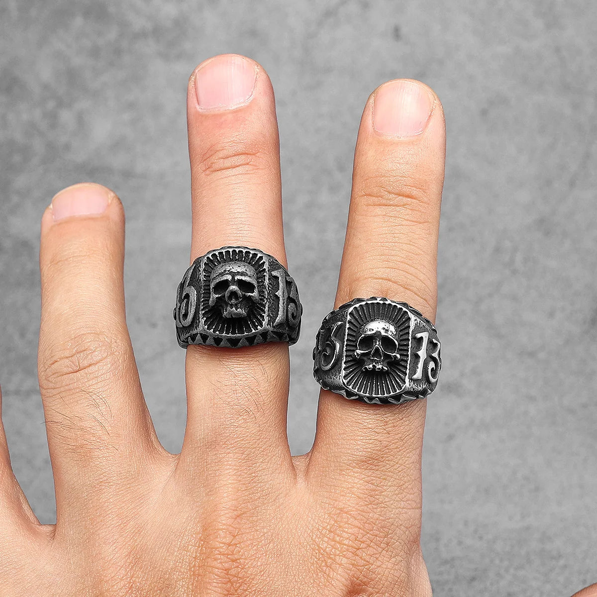 Lucky 13 Skull Rings