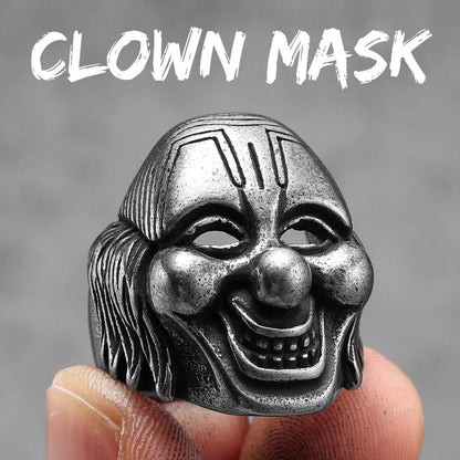Clown Mask Skull Signet Ring