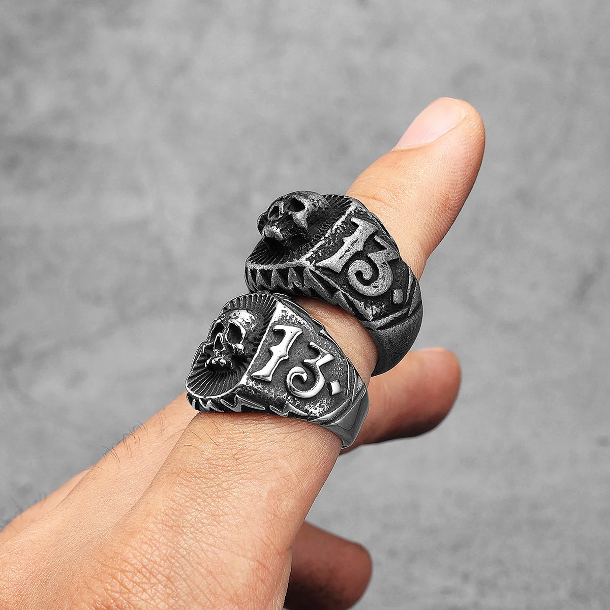 Lucky 13 Skull Rings