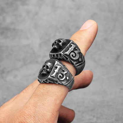 Lucky 13 Skull Rings