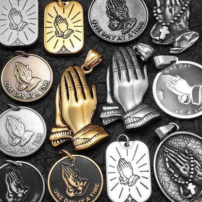 Prayer Hands Pendant Necklace