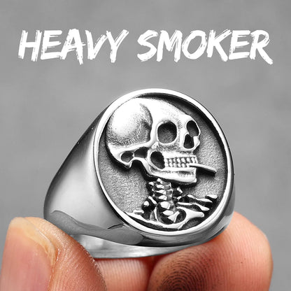 Heavy Smoker Skull Rings