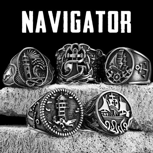 Lighthouse Anchor Signet Ring