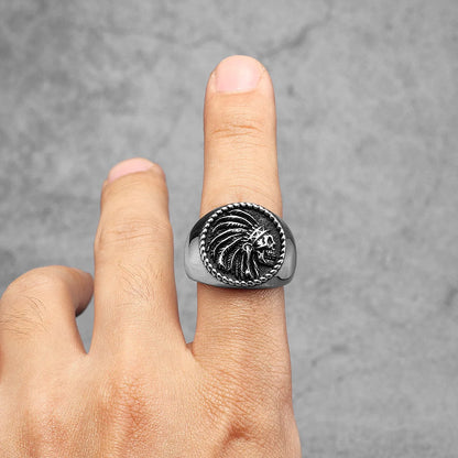 Chief Skull Round Rings