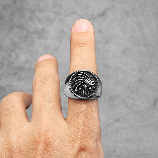 Chief Skull Round Rings