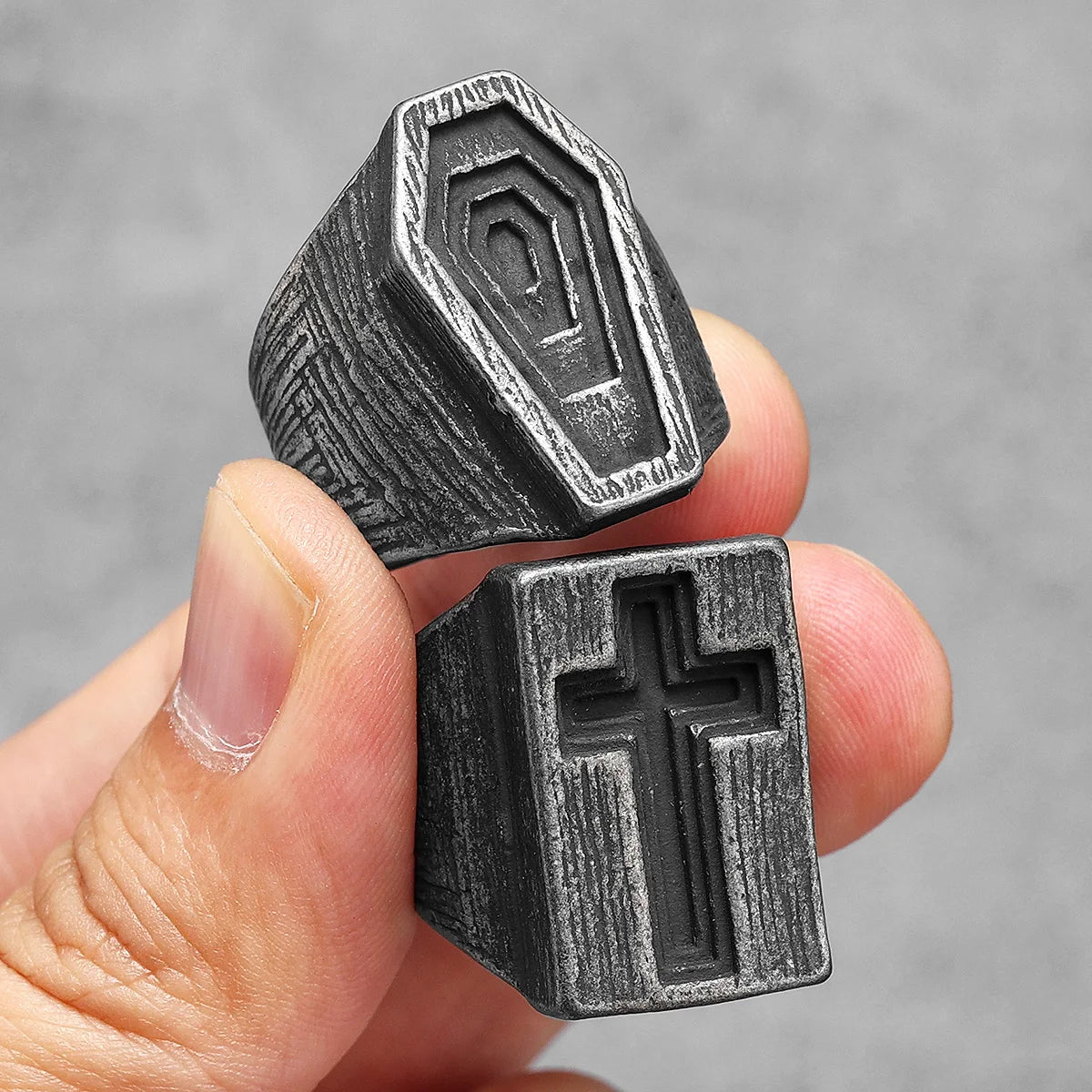 Vintage Black Cross Bible Rings