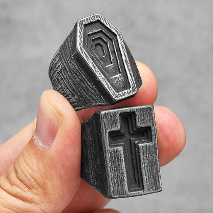 Vintage Black Cross Bible Rings