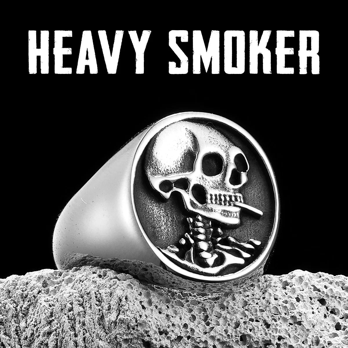 Heavy Smoker Skull Rings