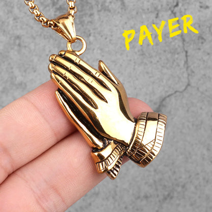 Prayer Hands Pendant Necklace