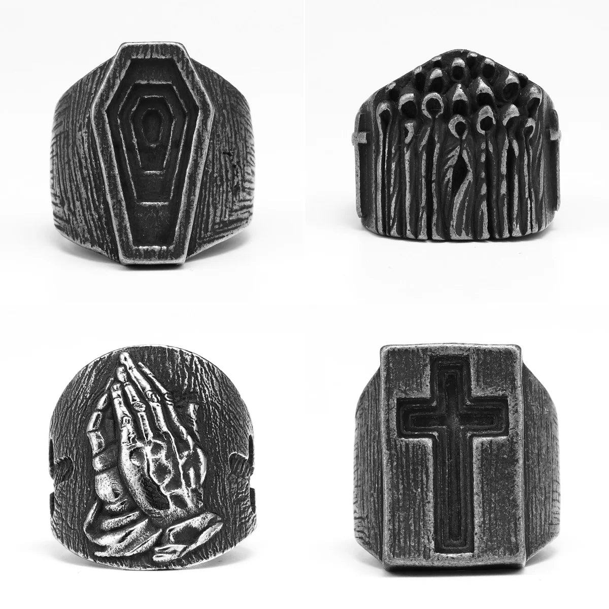 Vintage Black Cross Bible Rings