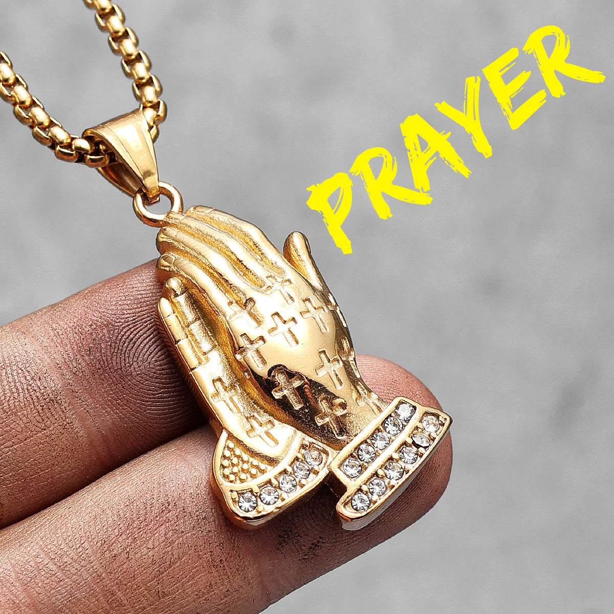 Prayer Hands Pendant Necklace
