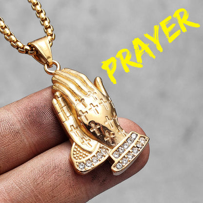 Prayer Hands Pendant Necklace