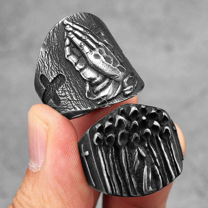 Vintage Black Cross Bible Rings