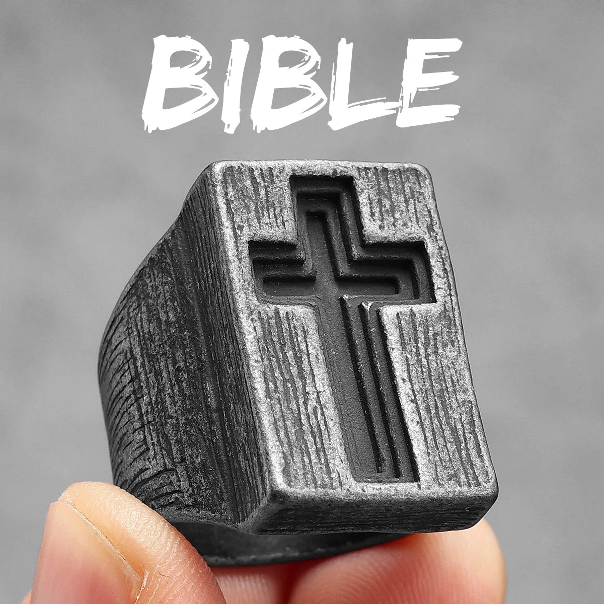 Vintage Black Cross Bible Rings