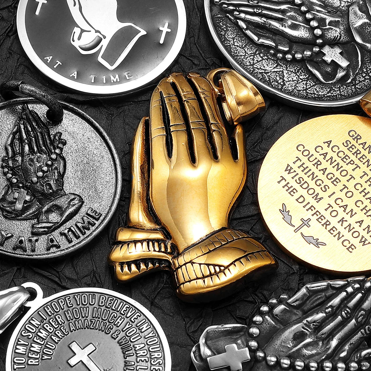 Prayer Hands Pendant Necklace