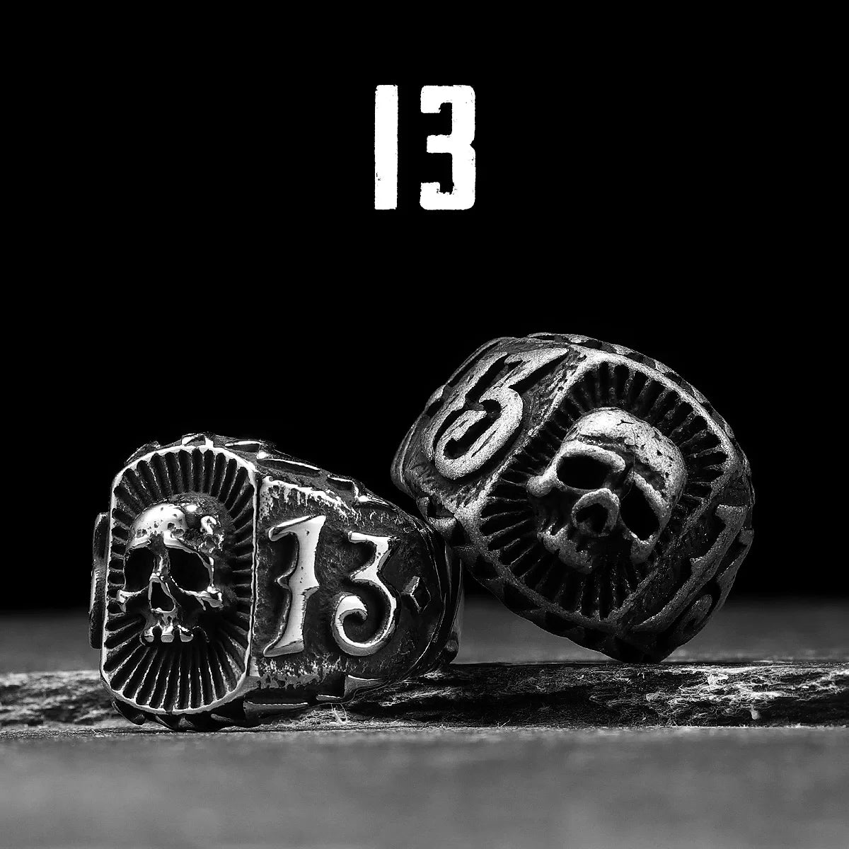 Lucky 13 Skull Rings