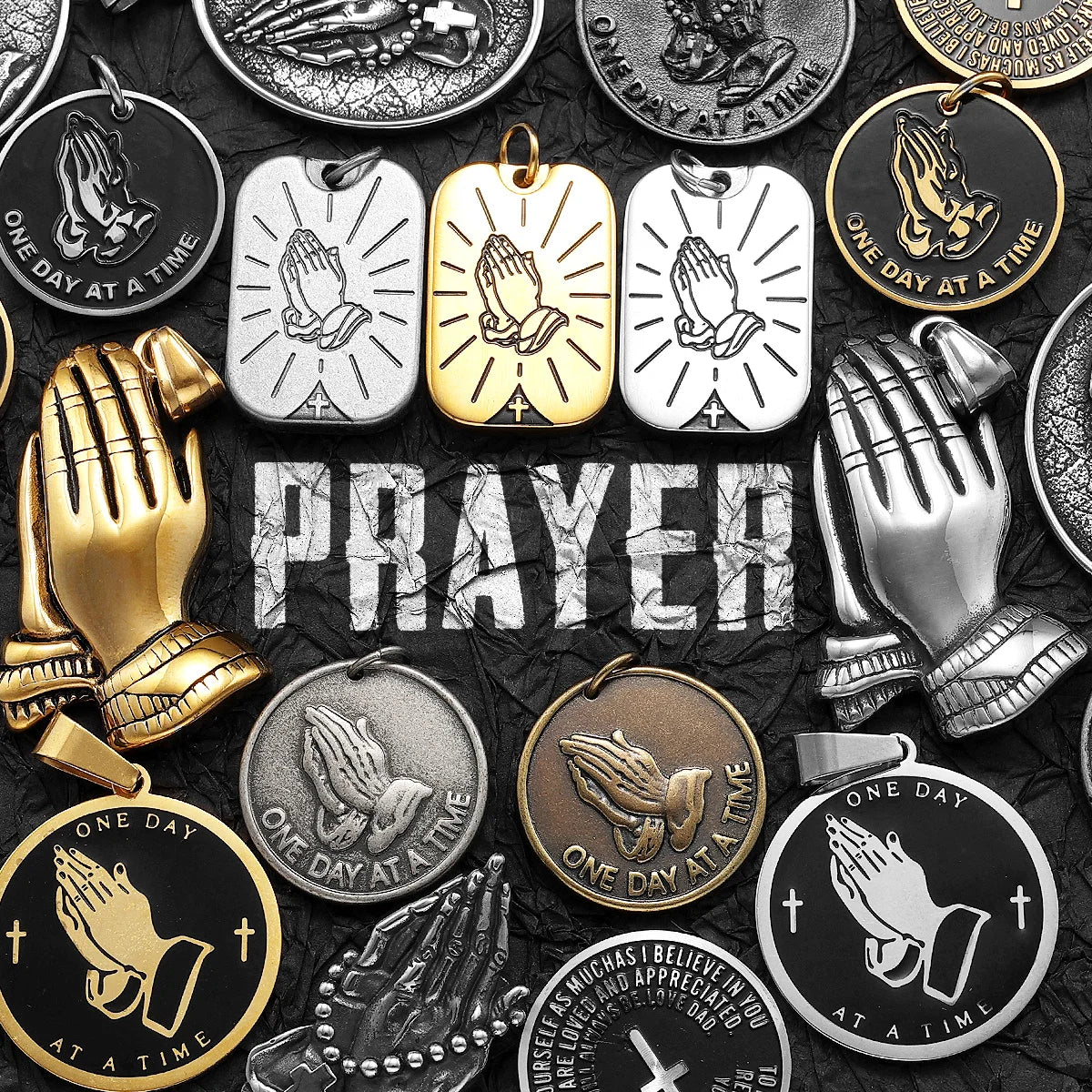 Prayer Hands Pendant Necklace