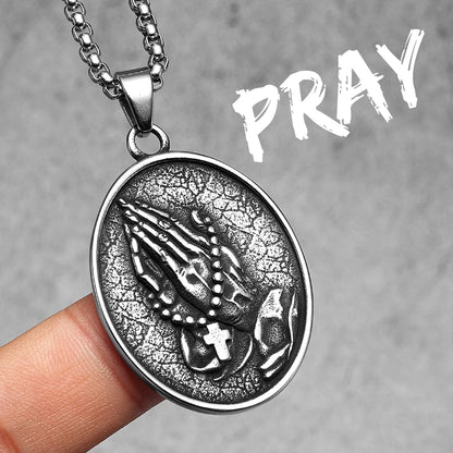Prayer Hands Pendant Necklace