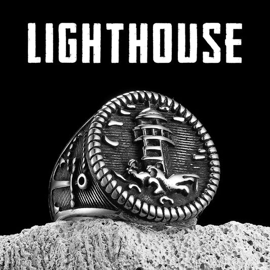 Lighthouse Anchor Signet Ring