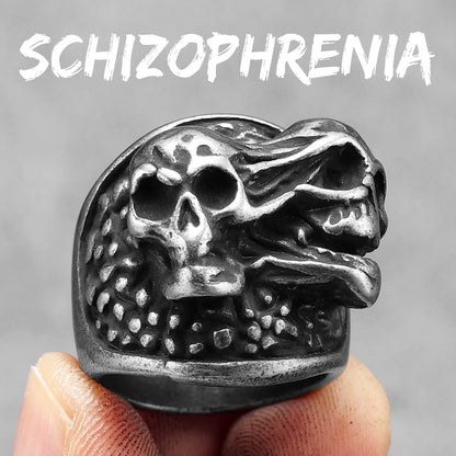 Gothic Schizophrenia Skull Ring