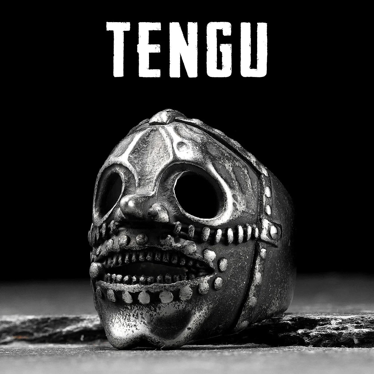 Japan Tengu Skull Signet Ring