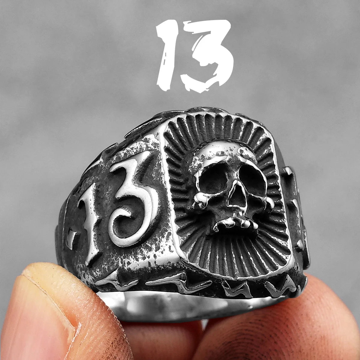 Lucky 13 Skull Rings