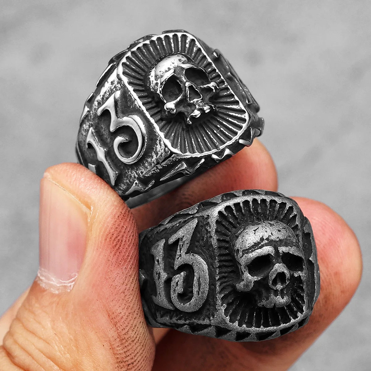 Lucky 13 Skull Rings