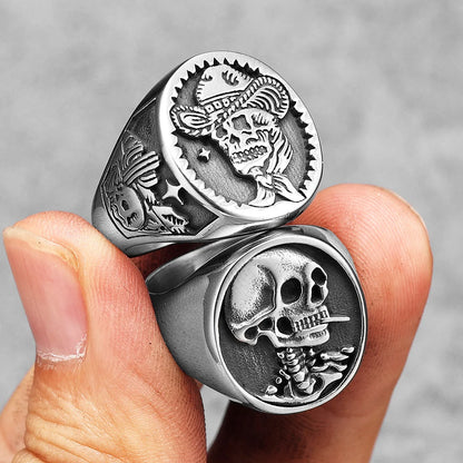 Heavy Smoker Skull Rings