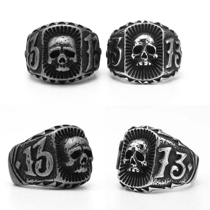 Lucky 13 Skull Rings