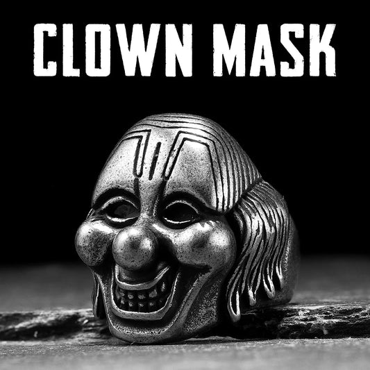 Clown Mask Skull Signet Ring